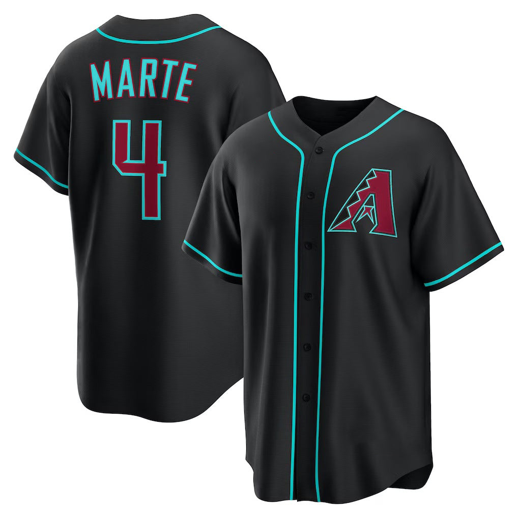 Arizona Diamondbacks #4 Ketel Marte Black Puhics Alternate Replica Jersey