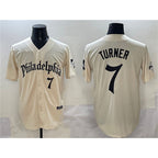 Philadelphia Phillies #7 Trea Turner Cream Puhics Gothic Vapor Limited Stitched Jersey