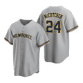 Milwaukee Brewers #24 Andrew McCutchen Gray Puhics Cool Base Stitched Jersey