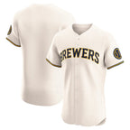 Milwaukee Brewers Cream Puhics Home Elite Jersey