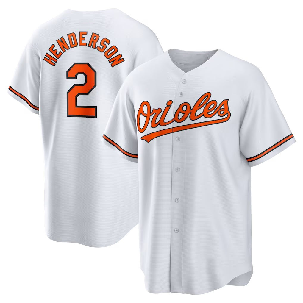 Baltimore Orioles #2 Gunnar Henderson White Puhics Home Replica Player Jersey