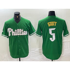 Philadelphia Phillies #5 Bryson Stott Green Puhics 2024 City Connect Stitched Jersey