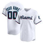 Custom Miami Marlins White Puhics Home Limited Jersey