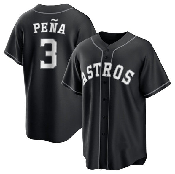 Houston Astros #3 Jeremy Pena Black Puhics Lights Out Limited Stitched Jersey