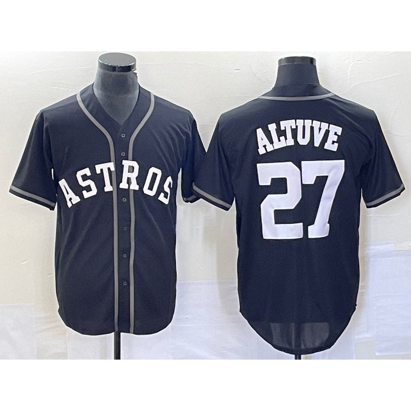Houston Astros #27 Jose Altuve Black Puhics Cool Base Stitched Jersey