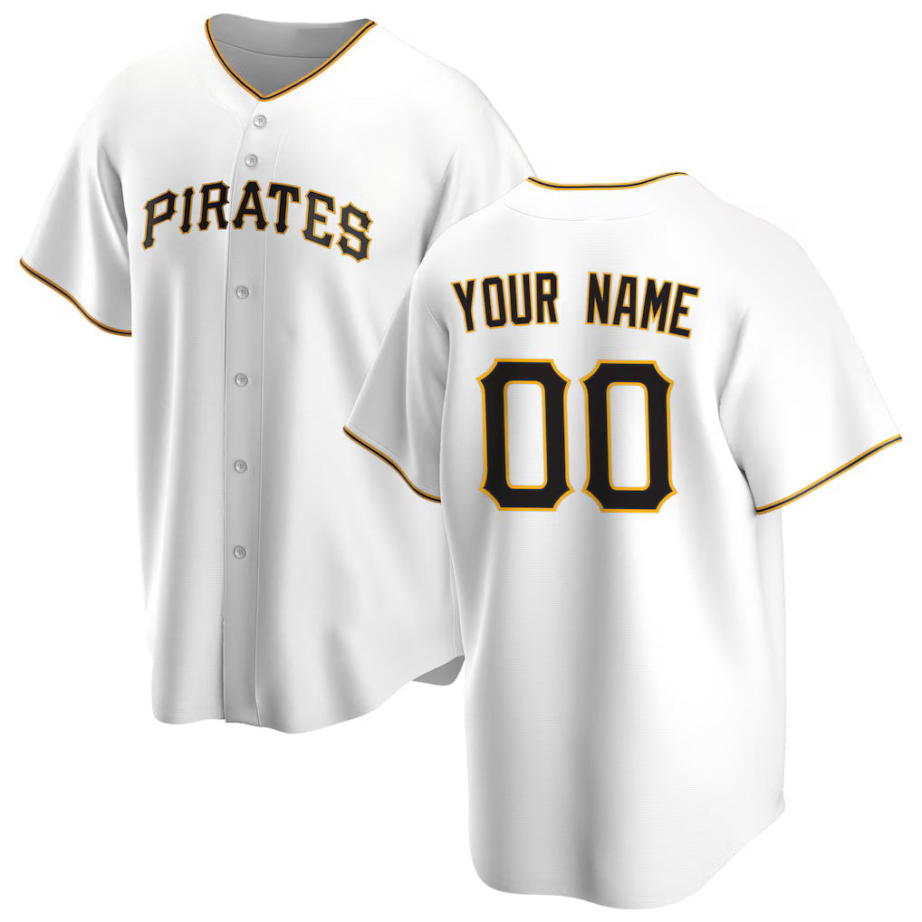 Custom Pittsburgh Pirates White Puhics Home Replica Jersey