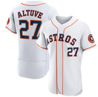 Houston Astros #27 Jose Altuve White Puhics 2022 World Series Flex Base Stitched Jersey