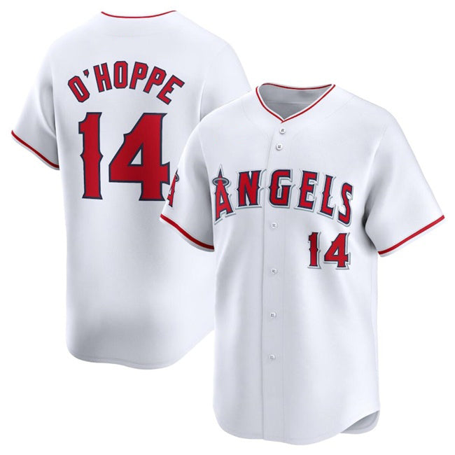 Los Angeles Angels #14 Logan O'Hoppe White Puhics Home Limited Stitched Jersey