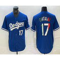 Los Angeles Dodgers #17 Shohei Ohtani Number Mexico Blue Puhics Cool Base Stitched Jersey 2