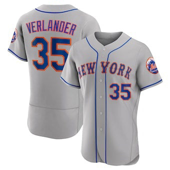 New York Mets #35 Justin Verlander Gray Puhics Flex Base Stitched Jersey