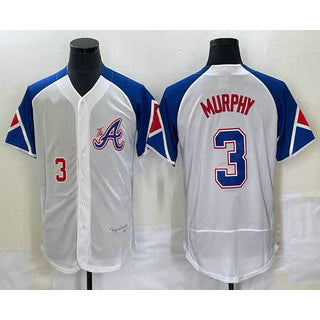 Atlanta Braves #3 Dale Murphy Number White Puhics 2023 City Connect Flex Base Stitched Jersey 2