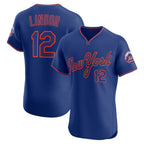 New York Mets #12 Francisco Lindor Royal Puhics Alternate 2 Elite Jersey