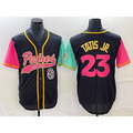 San Diego Padres #23 Fernando Tatis Jr Black Puhics NEW 2023 City Connect Cool Base Stitched Jersey