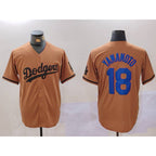 Los Angeles Dodgers #18 Yoshinobu Yamamoto Olive Puhics Cool Base Limited Stitched Jersey