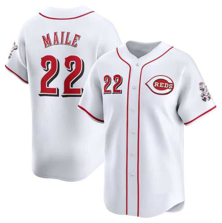 Cincinnati Reds #22 Luke Maile White Puhics Home Limited Stitched Jersey