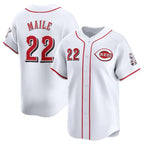 Cincinnati Reds #22 Luke Maile White Puhics Home Limited Stitched Jersey