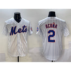 New York Mets #2 Luisangel Acuna White Puhics Cool Base Stitched Jersey