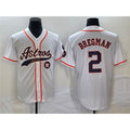 Houston Astros #2 Alex Bregman White Puhics With Patch Cool Base Stitched Jersey