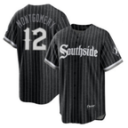 Chicago White Sox #12 Colson Montgomery Black Puhics City Connect Cool Base Stitched Jersey