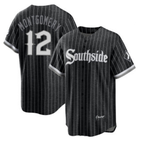 Chicago White Sox #12 Colson Montgomery Black Puhics City Connect Cool Base Stitched Jersey