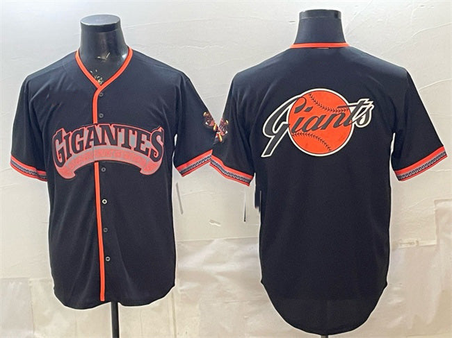 San Francisco Giants Team Big Logo Black Puhics 2026 Alternate Stadium Stitched Jersey