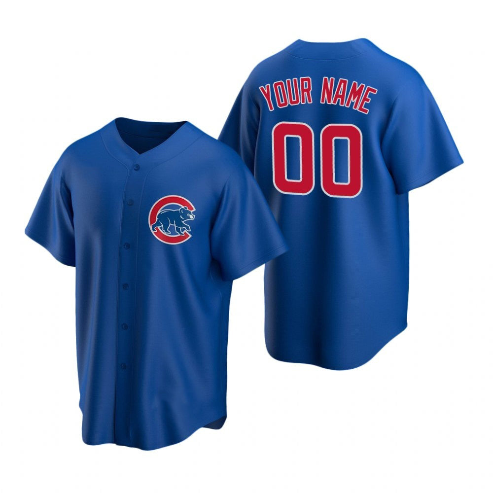 Custom Chicago Cubs Royal Puhics Stitched Cool Base Jersey
