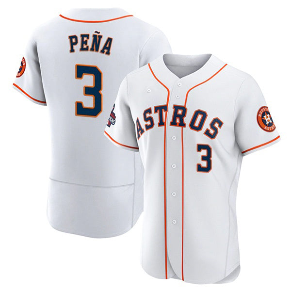 Houston Astros #3 Jeremy Pena 2022 World Series White Puhics Flex Base Stitched Jersey