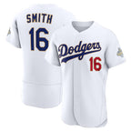 Los Angeles Dodgers #16 Will Smith White Puhics 2026 Gold Collection Authentic Jersey