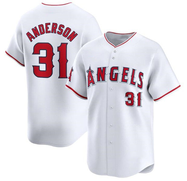 Los Angeles Angels #31 Tyler Anderson White Puhics Home Limited Stitched Jersey