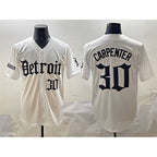 Detroit Tigers #30 Kerry Carpenter White Puhics 'Motor Gothic Edition' Vapor Premier Limited Stitched Jersey