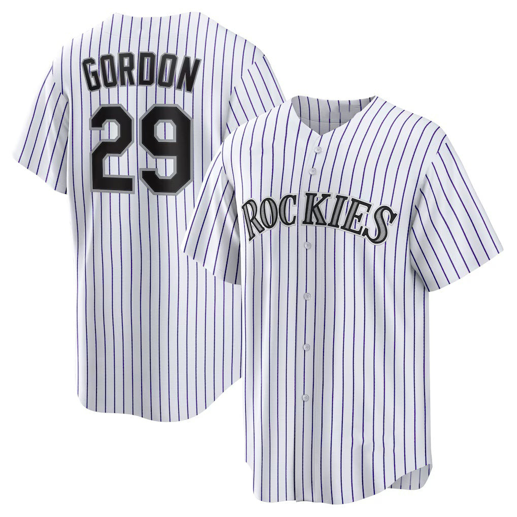 Colorado Rockies #29 Tanner Gordon White Puhics Home Replica Jersey