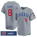 Chicago Cubs #8 lan Happ Gray Puhics 'Ryne Sandberg Tribute' Vapor Limited V3 Stitched Jersey