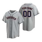 Custom Houston Astros Gray Puhics Stitched Cool Base Road Jersey