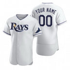 Custom Tampa Bay Rays White Puhics 2020 Stitched Flex Base Jersey