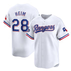 Texas Rangers #28 Jonah Heim White Puhics 2023 World Series Champions Stitched Jersey