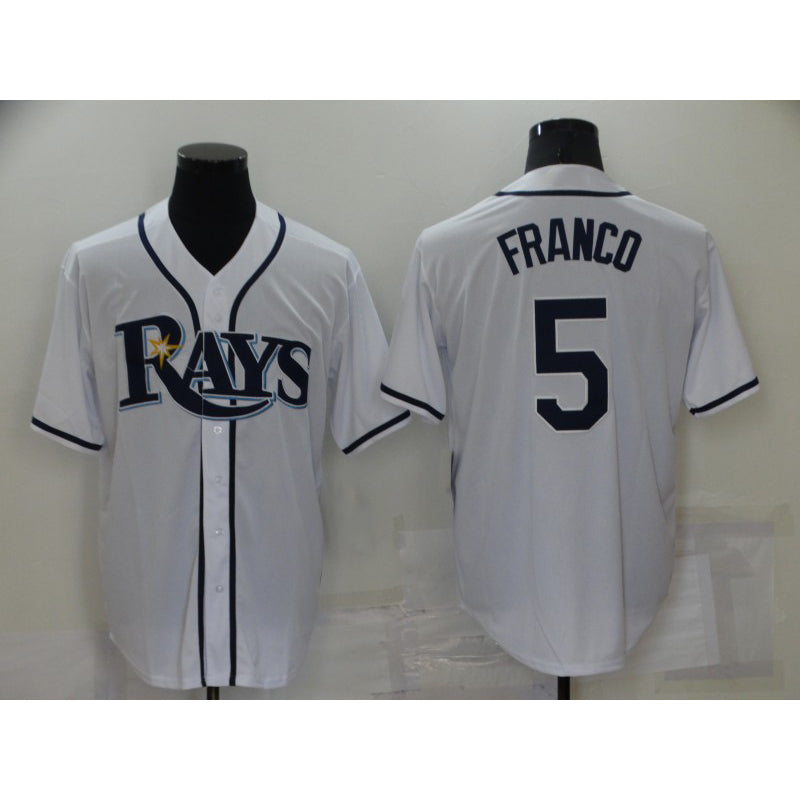 Tampa Bay Rays #5 Wander Franco White Puhics Stitched Cool Base Jersey