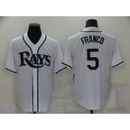 Tampa Bay Rays #5 Wander Franco White Puhics Stitched Cool Base Jersey