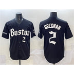 Boston Red Sox #2 Alex Bregman Black Puhics Gothic Vapor Limited Stitched Jersey