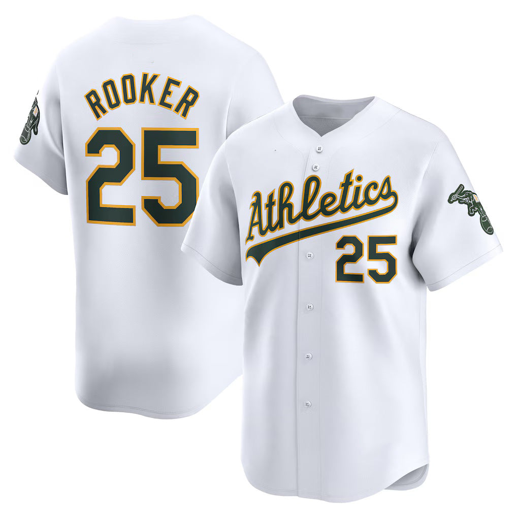 Oakland Athletics #25 Brent Rooker White Puhics Home Limited Player Jersey