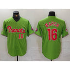 Philadelphia Phillies #16 Brandon Marsh Number Green Puhics With Patch Stitched Cool Base Jersey