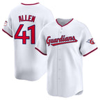 Cleveland Guardians #41 Carlos Santana White Puhics Home Limited Stitched Jersey