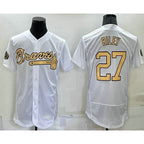 Atlanta Braves #27 Austin Riley White Puhics 2022 All Star Stitched Flex Base Jersey