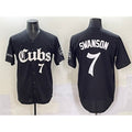 Chicago Cubs #7 Dansby Swanson Black Puhics 'Gothic North Side Edition' Vapor Premier Limited Stitched Jersey