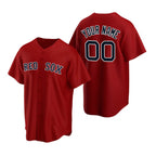 Custom Boston Red Sox Red Puhics Stitched Cool Base Jersey