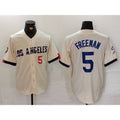 Los Angeles Dodgers #5 Freddie Freeman Number Cream Puhics 2024 City Connect Limited Stitched Jersey 2