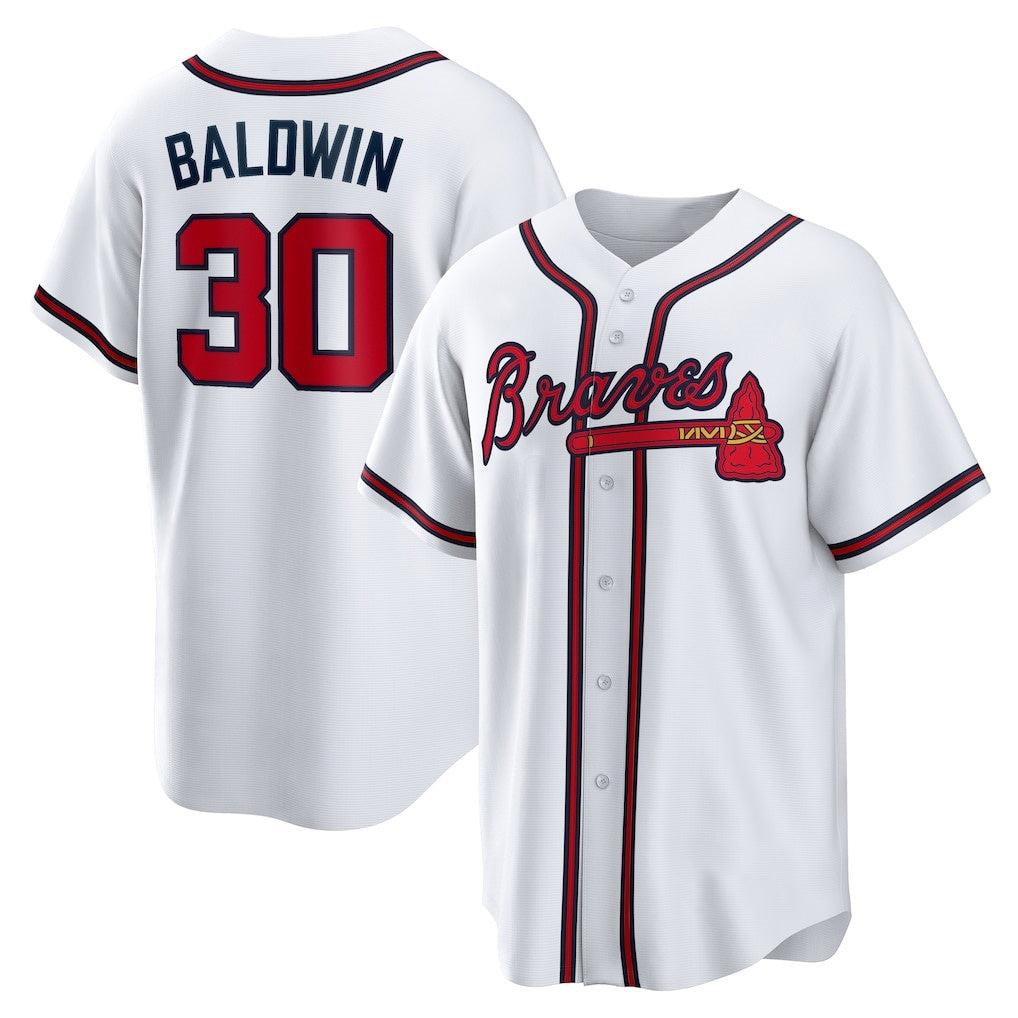 Atlanta Braves #30 Drake Baldwin White Puhics Home Replica Jersey
