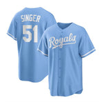 Kansas City Royals #51 Brady Singer Light Blue Puhics Stitched Jersey