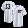 New York Yankees #13 Jazz Chisholm Jr. White Puhics Home Replica Jersey