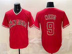 Los Angeles Angels #9 Zach Neto Red Puhics Stitched Jersey