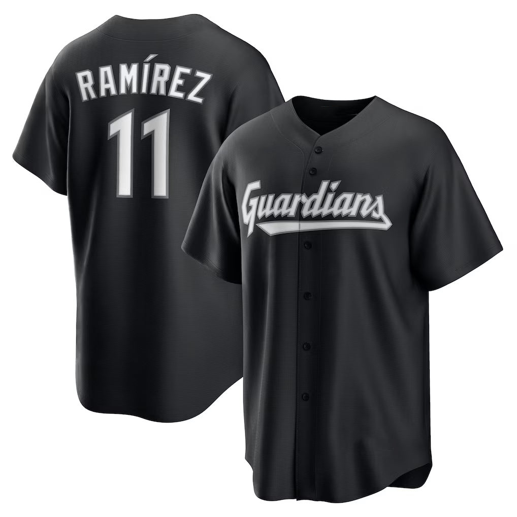 Cleveland Guardians #11 Jos¨¦ Ram¨ªrez Black Puhics Replica Player Jersey